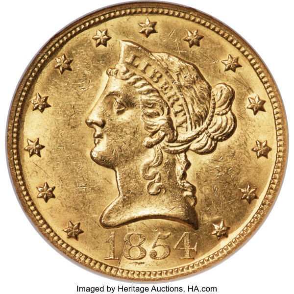1854-O $10  Large Date MS thumbnail 2