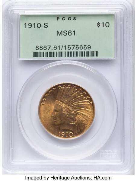 1910-S $10  MS thumbnail 3