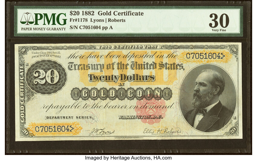 1882 $20  (Fr. 1178) thumbnail 4