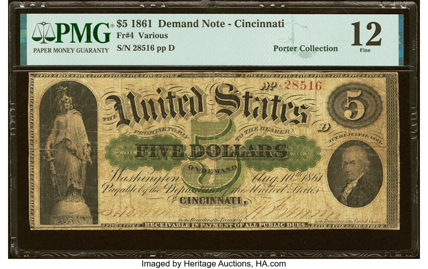 1861 $5  (Fr. 4) thumbnail 3