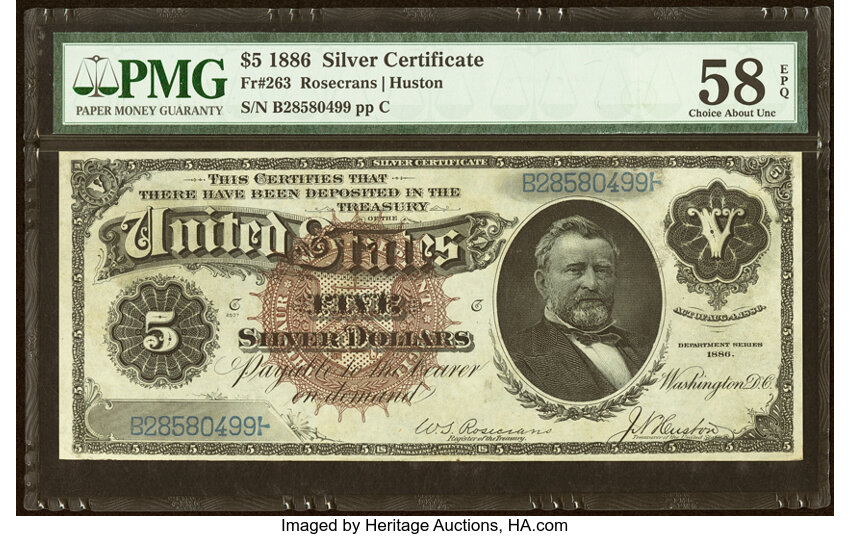 1886 $5  (Fr. 263) thumbnail 2