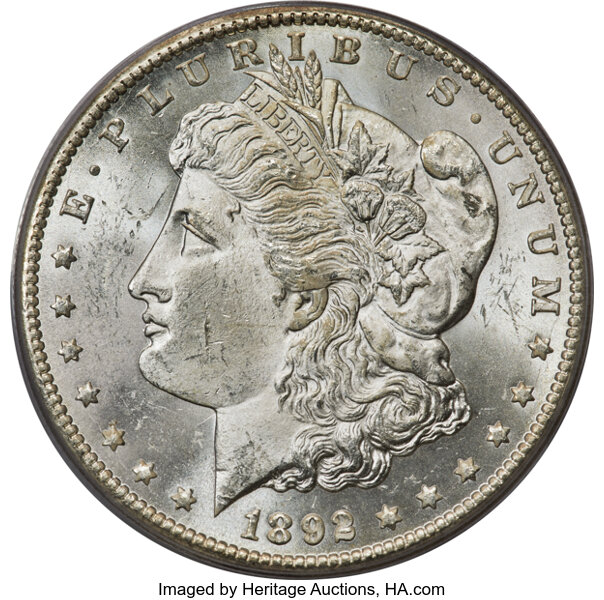 1892-CC $1  Far Date, CC Tilted Left, VAM-9 MS thumbnail 2