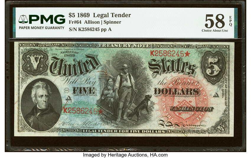 1869 $5  (Fr. 64) thumbnail 4