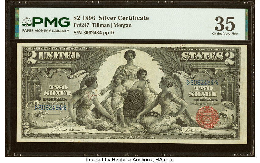 1896 $2  (Fr. 247) thumbnail 3