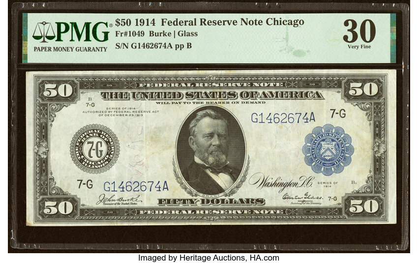 1914 $50  Blue Seal, Chicago (Fr. 1049) thumbnail 3