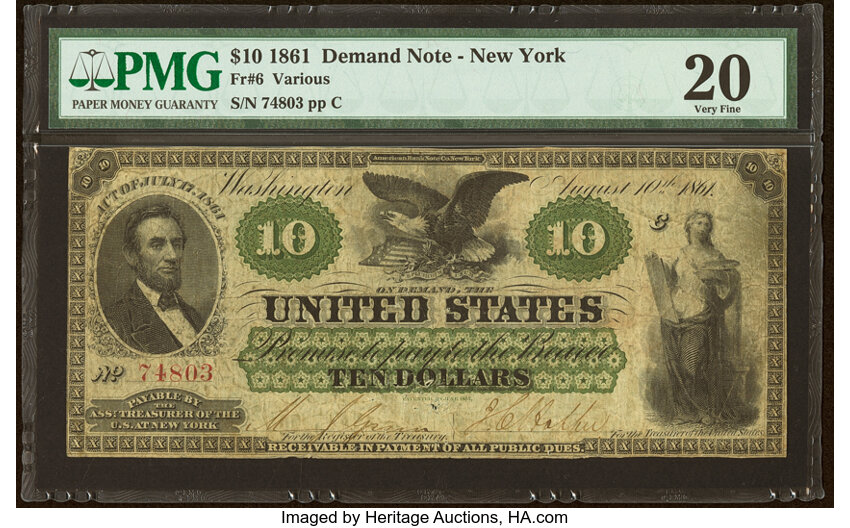 1861 $10  (Fr. 6) thumbnail 3