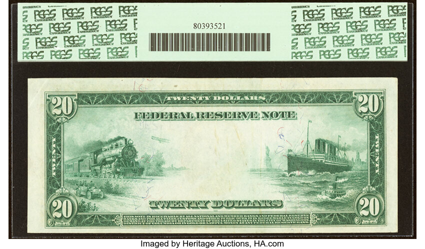 1914 $20  Blue Seal, Minneapolis (Fr. 998) thumbnail 4
