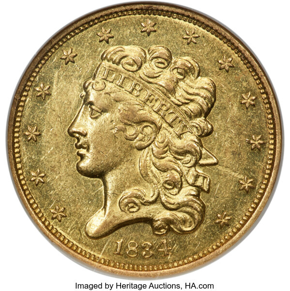 1834 $5  Classic Head, Plain 4, HM-3 MS thumbnail 2