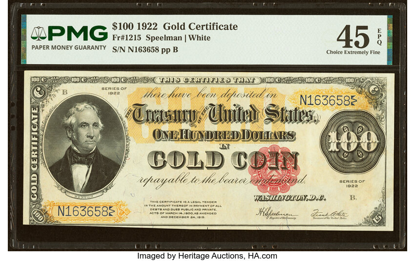 1922 $100  (Fr. 1215) thumbnail 2