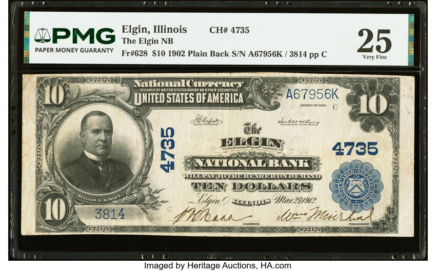 1902 $10  3rd Charter Period, 3rd Issue, Plain Back (Fr. 628) thumbnail 4