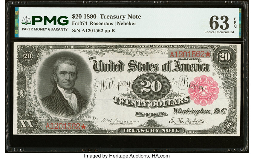 1890 $20  (Fr. 374) thumbnail 2