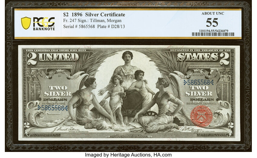 1896 $2  (Fr. 247) thumbnail 2