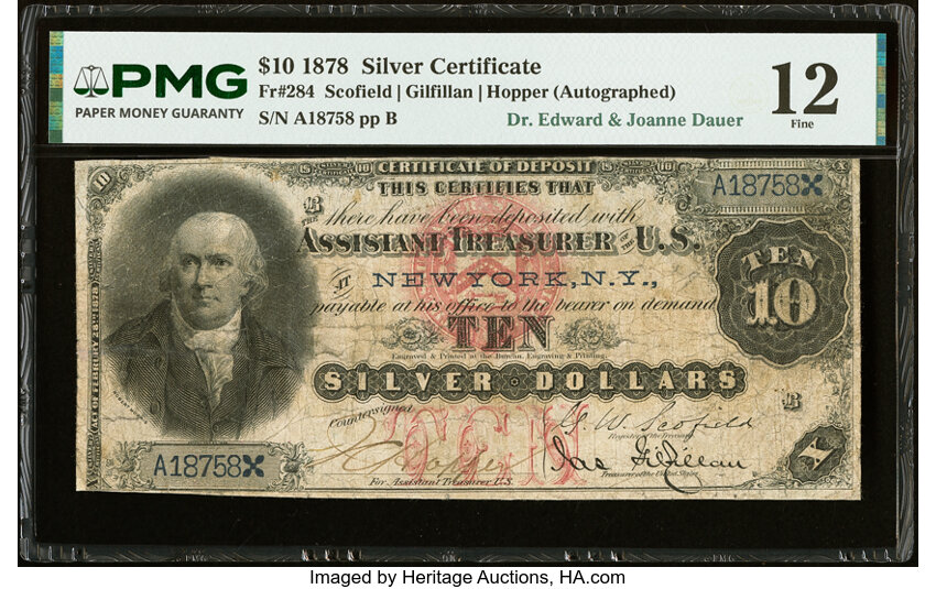 1878 $10  Payable At New York (Fr. 284) thumbnail 2