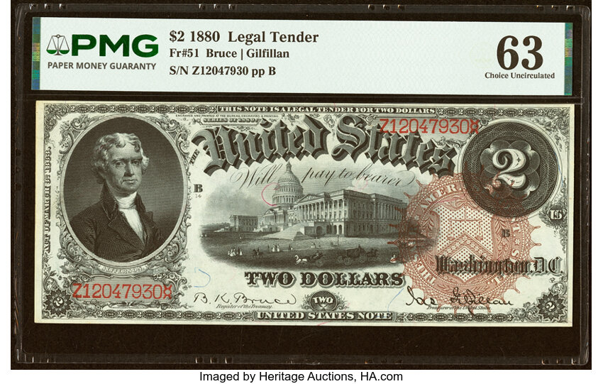 1880 $2  (Fr. 51) thumbnail 3