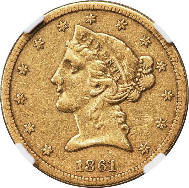 1861-S $5  MS thumbnail 2