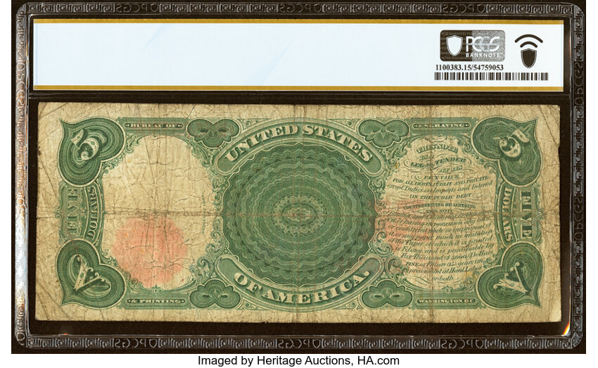 1907 $5  Mule (Fr. 90m) thumbnail 8