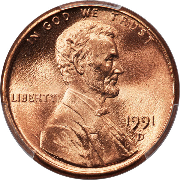 1991-D 1c MS RD thumbnail 2