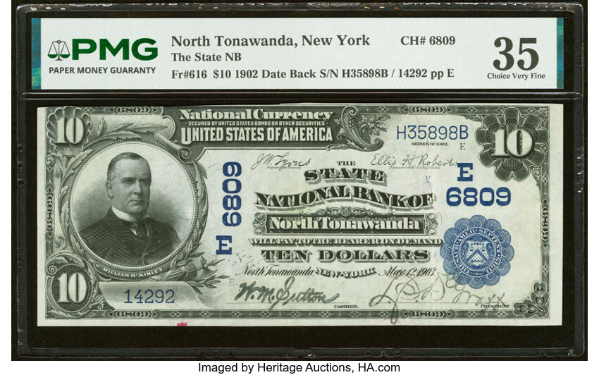 1902 $10  3rd Charter Period, 2nd Issue, Date Back (Fr. 616) thumbnail 2