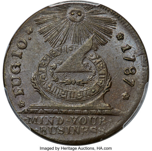 1787 Fugio 1c 4 Cinquefoils, UNITED STATES, Newman 8-B MS BN thumbnail 2