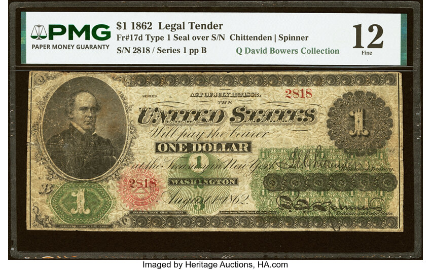 1862 $1  Seal Type 1 (Fr. 17d) thumbnail 2