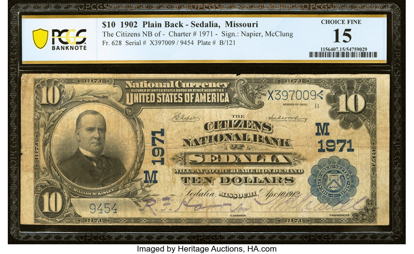 1902 $10  3rd Charter Period, 3rd Issue, Plain Back (Fr. 628) thumbnail 2