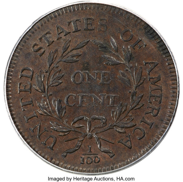 1796 1c Liberty Cap, S-84  MS BN thumbnail 5