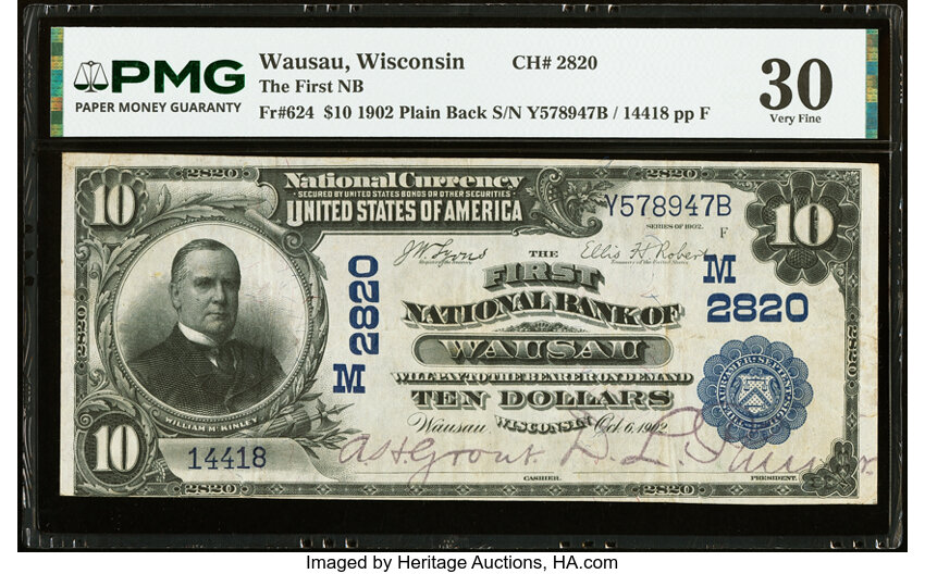 1902 $10  3rd Charter Period, 3rd Issue, Plain Back (Fr. 624) thumbnail 2
