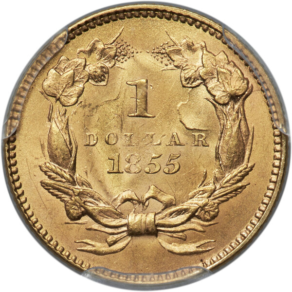 1855 G$1 Type 2 MS65 thumbnail 2