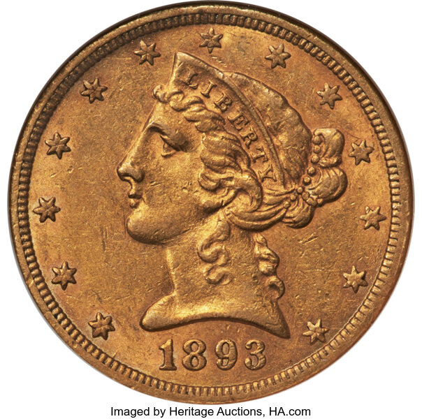1893-CC $5  MS thumbnail 2