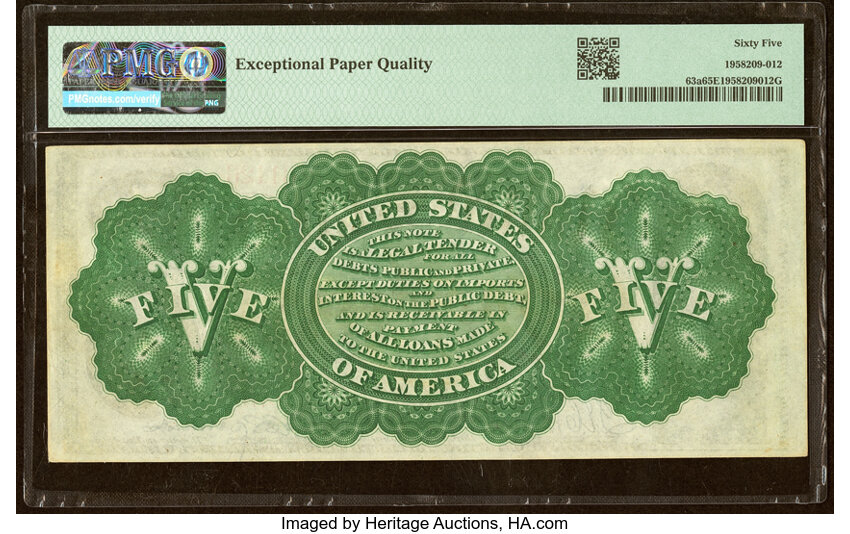 1863 $5  Seal Type 2 (Fr. 63a) thumbnail 8