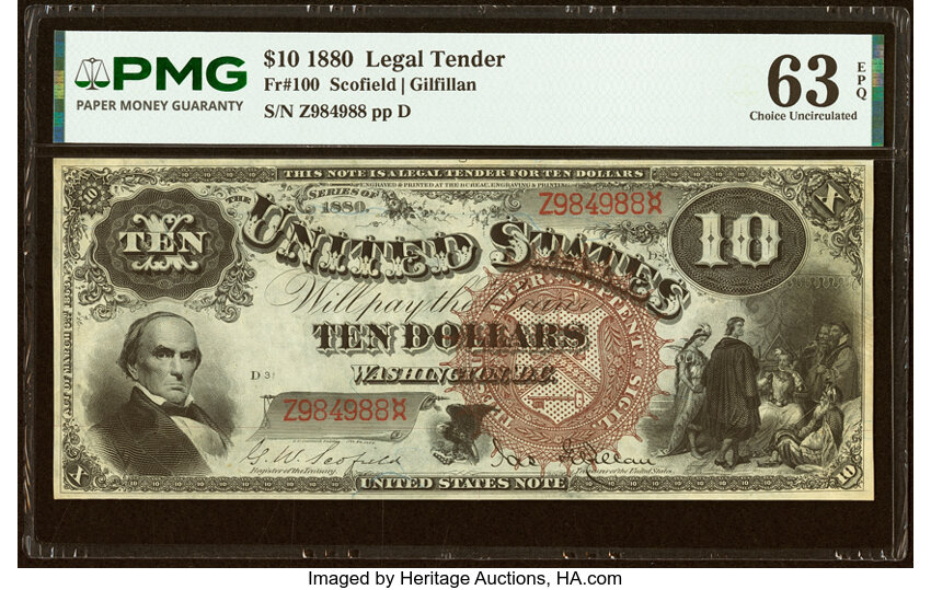 1880 $10  (Fr. 100) thumbnail 2