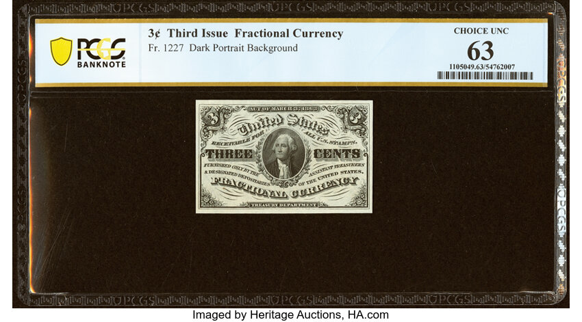  3c Head of George Washington (Fr. 1227) thumbnail 2