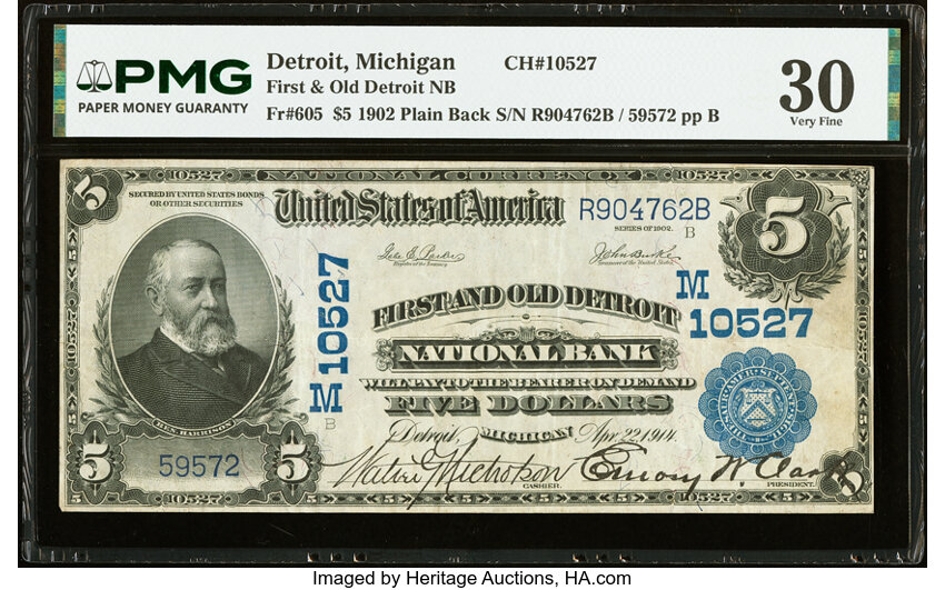 1902 $5  3rd Charter Period, 3rd Issue, Plain Back (Fr. 605) thumbnail 2