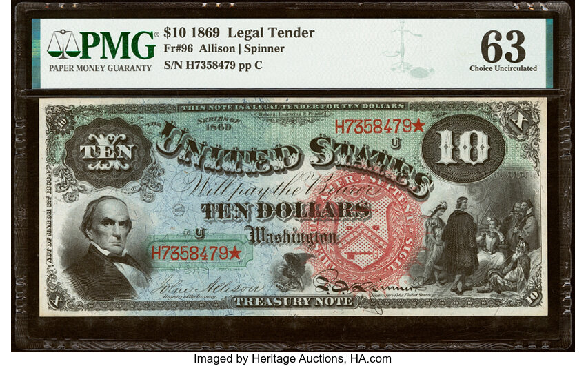 1869 $10  (Fr. 96) thumbnail 5