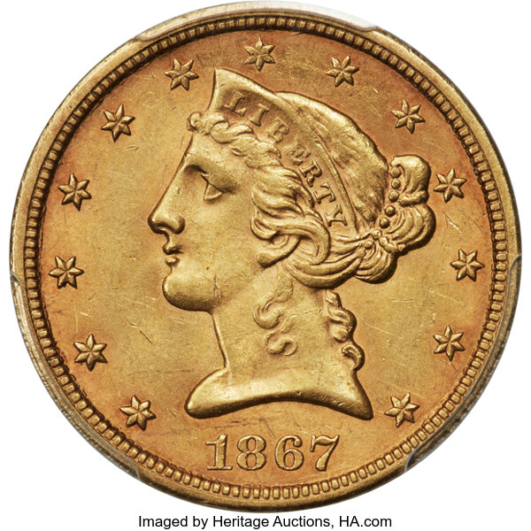 1867-S $5  MS thumbnail 3