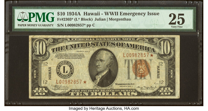 1934 $5  Hawaiian, Mule, Star Replacement (Fr. 2301m*) thumbnail 18