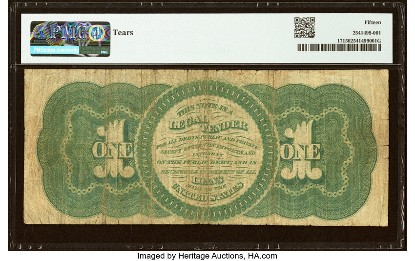 1862 $1  Seal Type 1 (Fr. 17) thumbnail 3