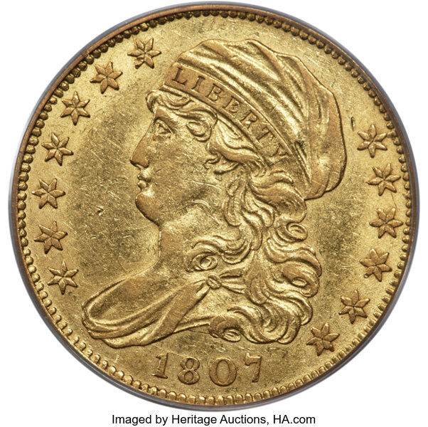 1807 $5  Capped Bust, Left, BD-8 MS thumbnail 3