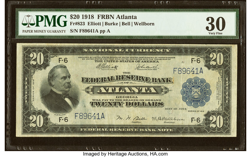 1918 $20  Atlanta (Fr. 823) thumbnail 3
