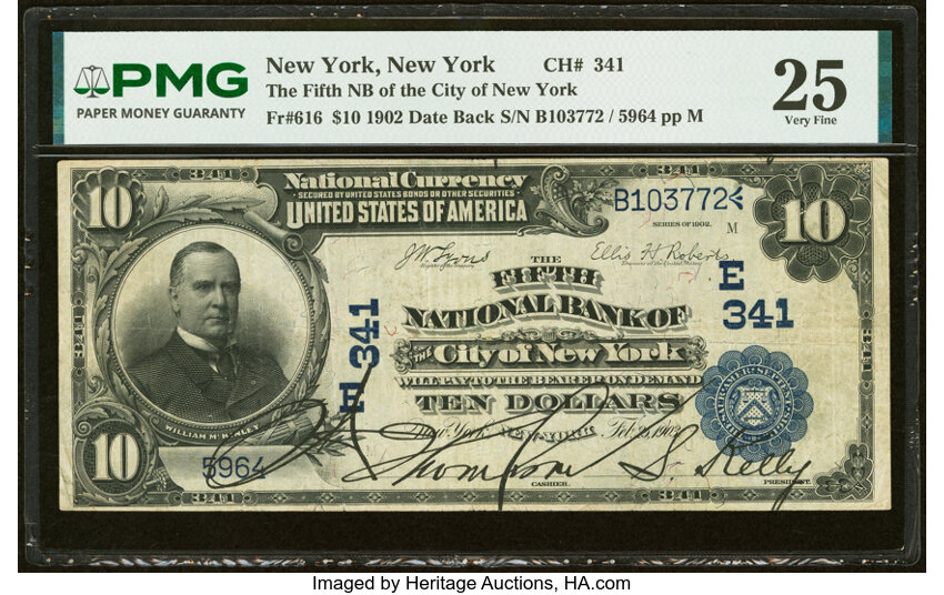 1902 $10  3rd Charter Period, 2nd Issue, Date Back (Fr. 616) thumbnail 4