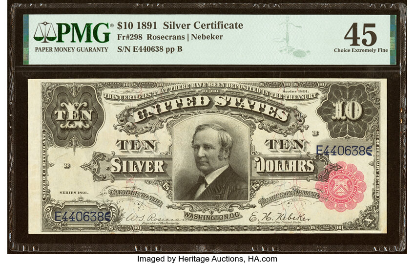 1891 $10  (Fr. 298) thumbnail 2