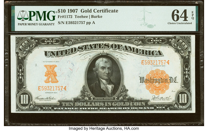 1907 $10  (Fr. 1172) thumbnail 2