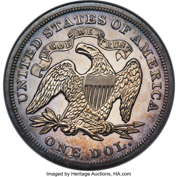 1873 $1  Seated Liberty PR63 CAC thumbnail 24
