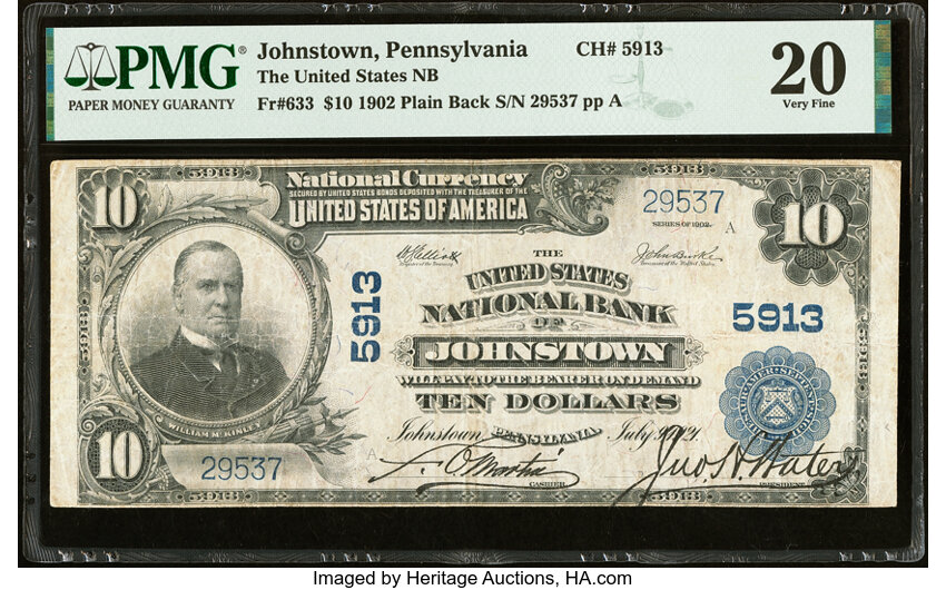 1902 $10  3rd Charter Period, 3rd Issue, Plain Back (Fr. 633) thumbnail 3