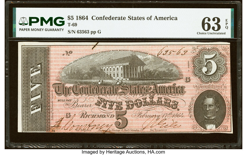 1864 $5  (Fr. T69) thumbnail 2