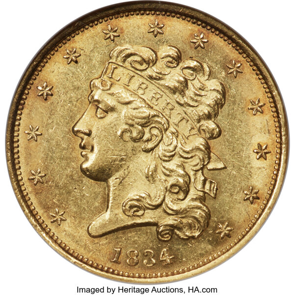 1834 $5  Classic Head, Plain 4, HM-7 MS thumbnail 4