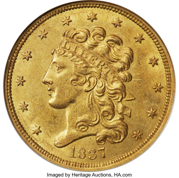 1837 $5  HM-2 MS thumbnail 2