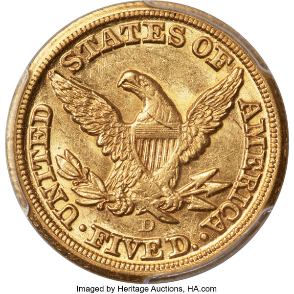 1859-D $5  Medium D MS thumbnail 18