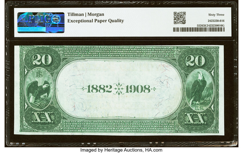 1882 $20  2nd Charter Period, 2nd Issue, Date Back (Fr. 552) thumbnail 6