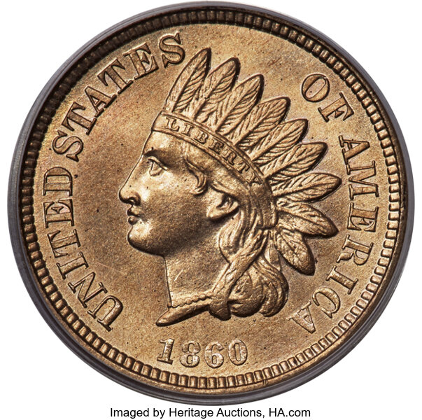 1860 1c Pointed Bust, FS-401 MS thumbnail 2
